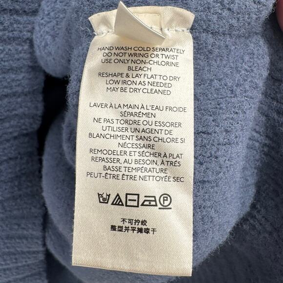 Free People High Low Boxy Oversized Sweater Womens Small Blue Rough Seam - Picture 8 of 12